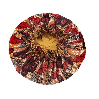 Double Layer Silky Satin Bonnet Women Sleeping Cap Large Reversible Satin Linned Night Sleep Headwrap Hat Hair Wrap Accessories